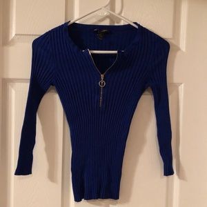 Royal Blue Ribbed Top